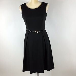 CALVIN KLEIN A LINE MIDI DRESS W BELT